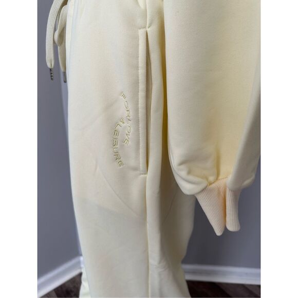 NWT For Love & Lemons Cropped Hoodie & Sweatpant 2Pc Tracksuit Set Yellow XXS - Picture 9 of 14